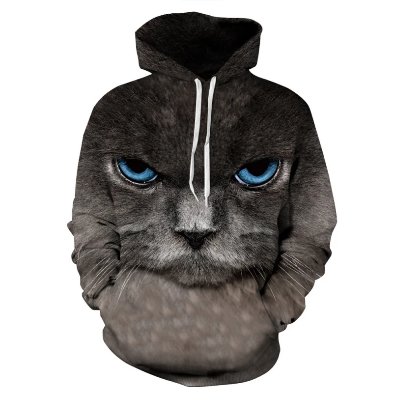 

2019 Men Hoodies Sweatshirts Funny 3D Cat Monkey Fashion Brand Plus Size 3XL Hoodie Mens Streetwear Unisex Pullovers Sportwear