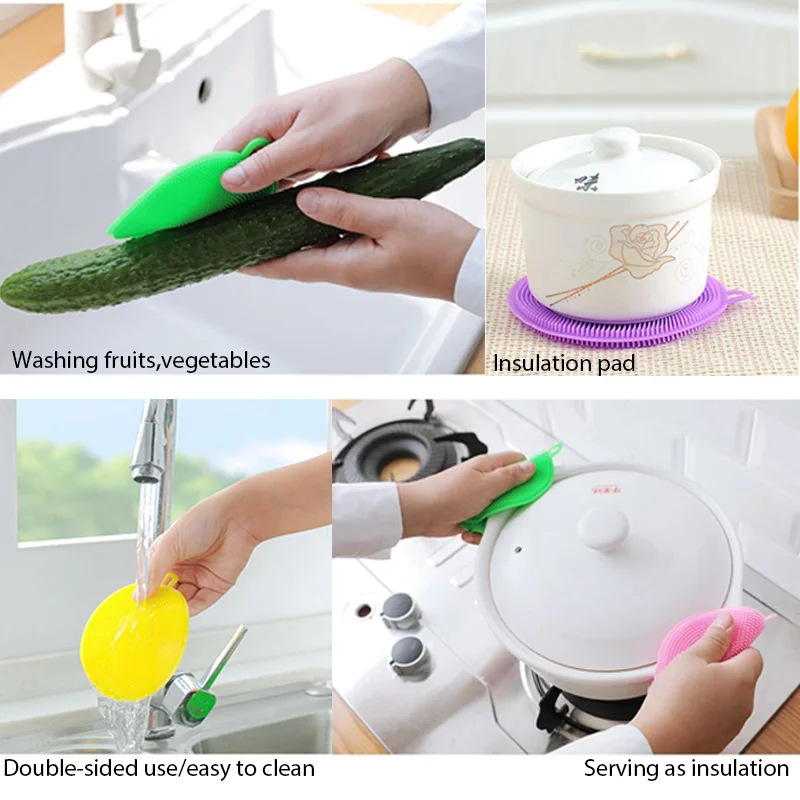 Чистящие щетки кухонное полотенце из силиконовой прокладки щетка для мытья посуды многоцелевой фруктовый жесткий очиститель