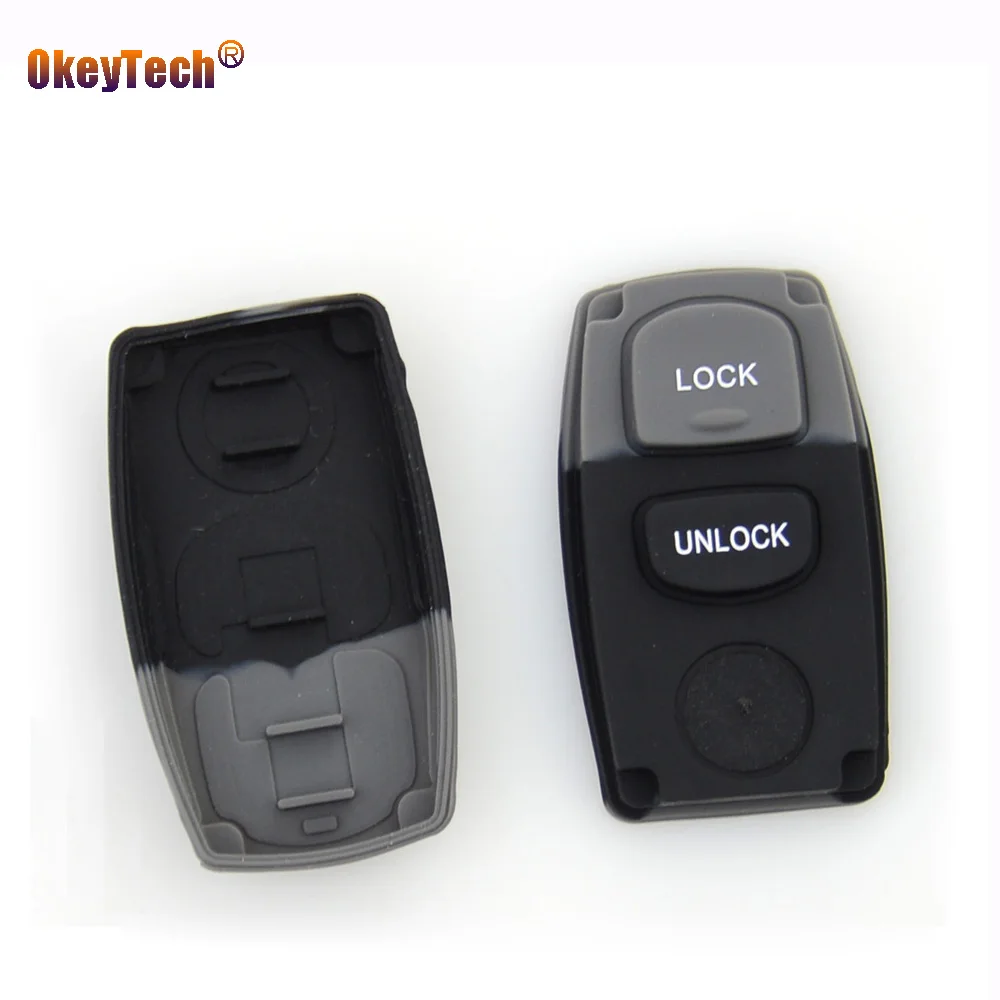 

OkeyTech Replacement 2 Buttons Remote Control Car Key Case Shell Keyless Entry Repair Rubber Button Pad For Mazda 2 3 6 323 626