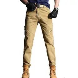 MORUANCLE мужские повседневные брюки-карго с карманами верхняя одежда прямого кроя тактические брюки для мужчин 100% хлопок мытый размер 29-38