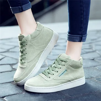 

2019 Autumn and Winter Women Flats Sneakers Sport Genuine Leather Lace up Women Casual Shoes Fashion Ankle Top Hot Sale