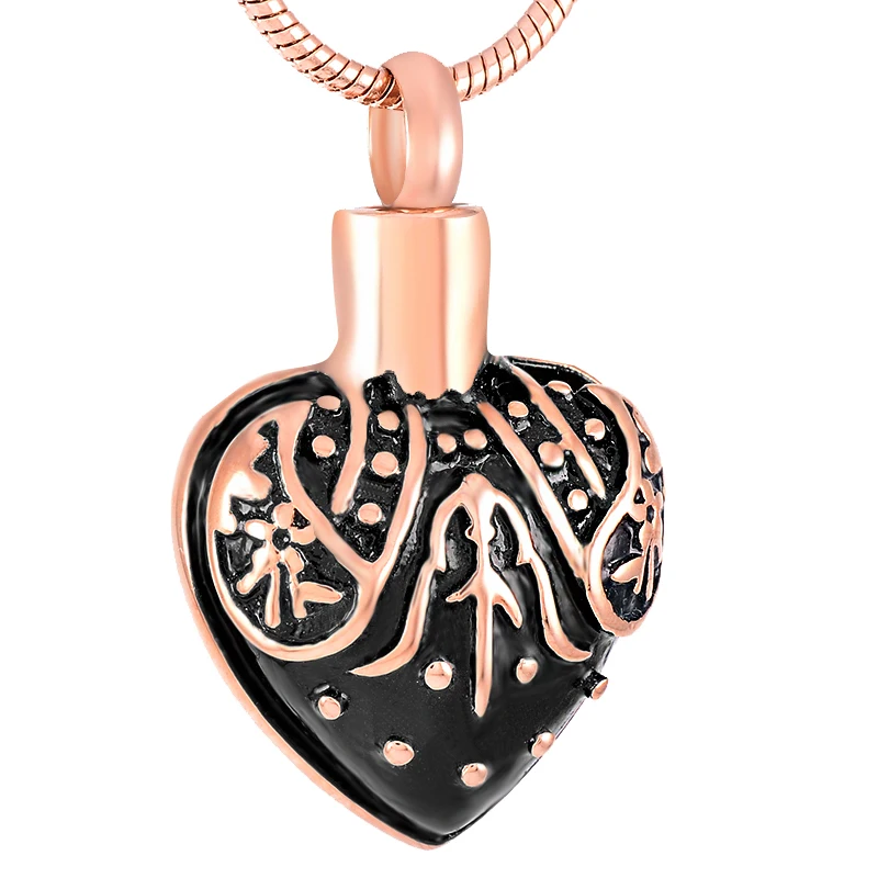 Pink PVD Cremation Urn Pendant Necklace Ash Keepsake Urn Cremation