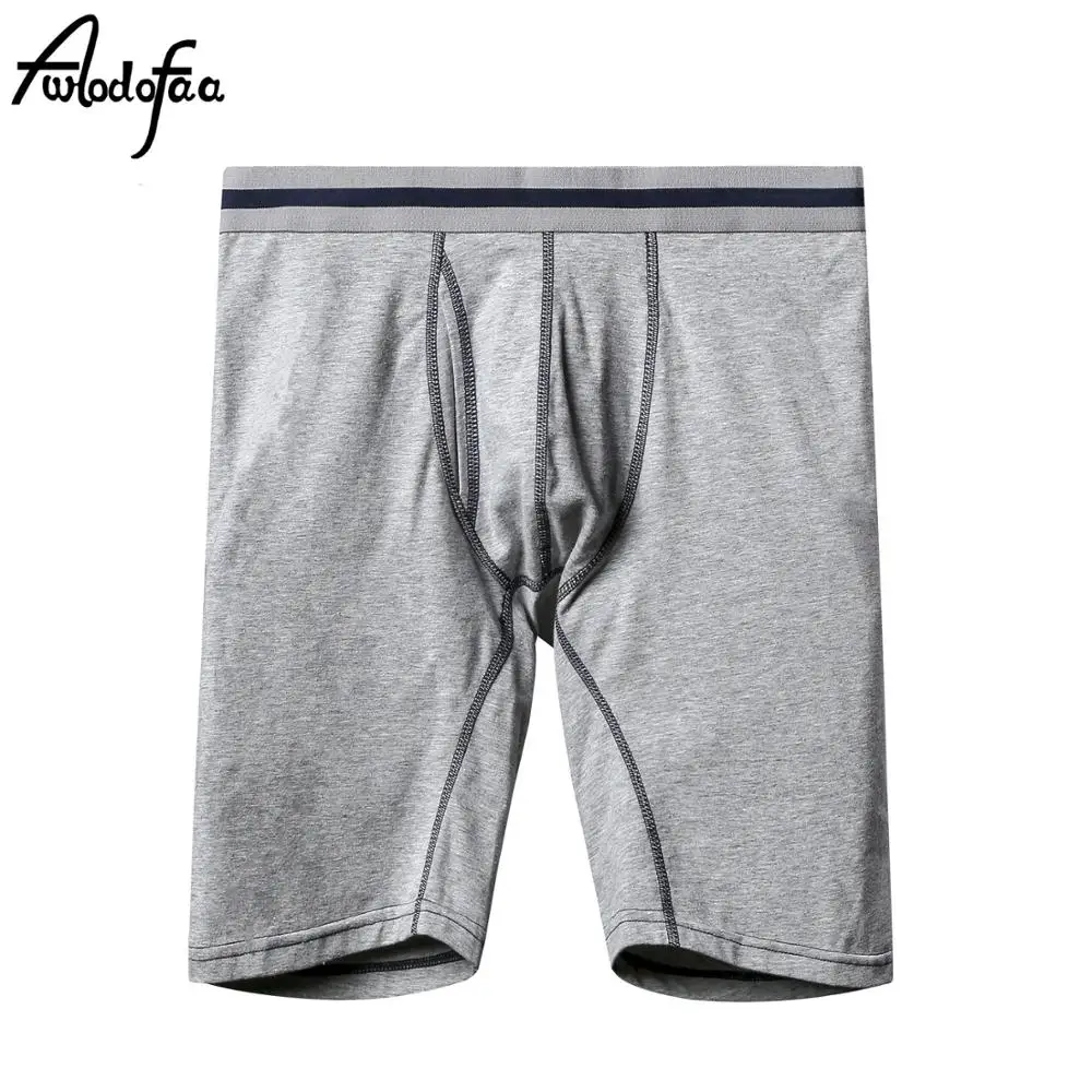 

Awodofaa Brand Quality Long Shorts Mens Underwear Soft Boxers Cotton Boxer Men Solid Boxer Shorts Plus Size Boxers Men Underwear