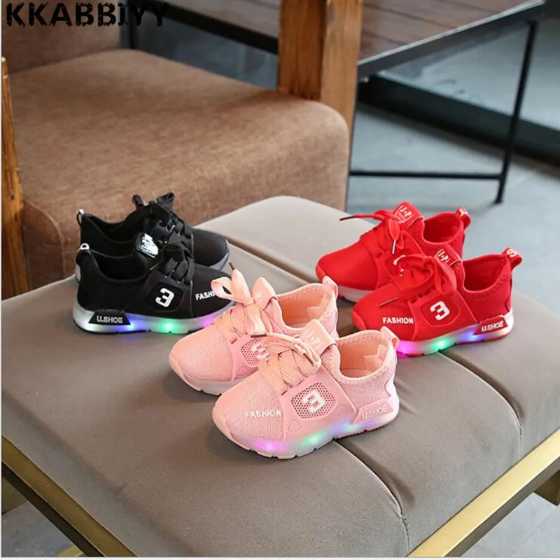 Glowing Children casual Shoes Kids Led Light up Shoes Luminous Sneakers for Boys Girls Sneaker Pink Black shoes