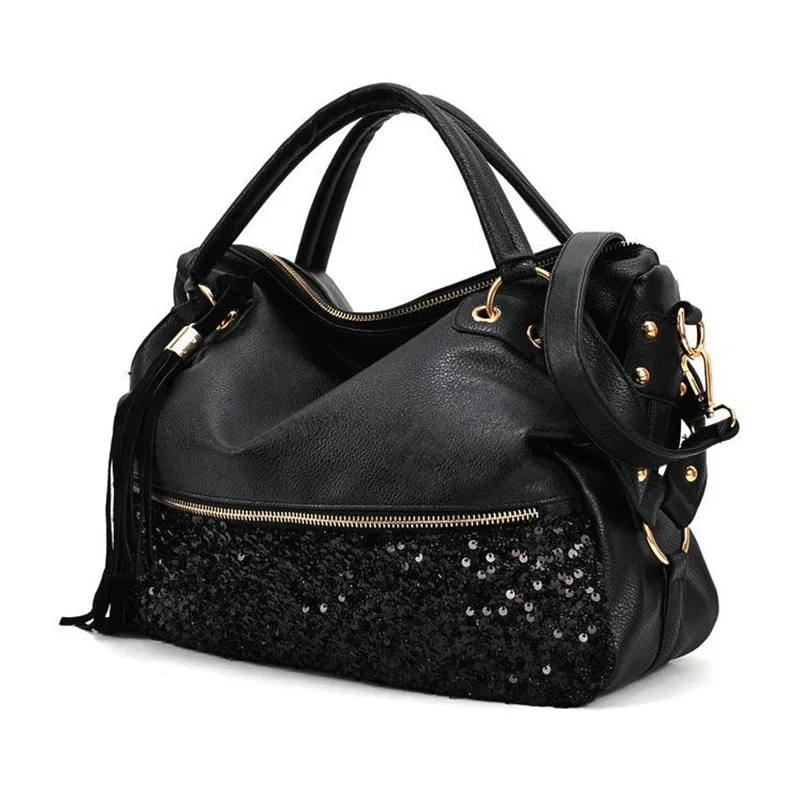 Women&#39;s Fashion Black Women&#39;s Handbags Shoulder Bags Purse PU Leather Women Messenger Hobo Bag ...