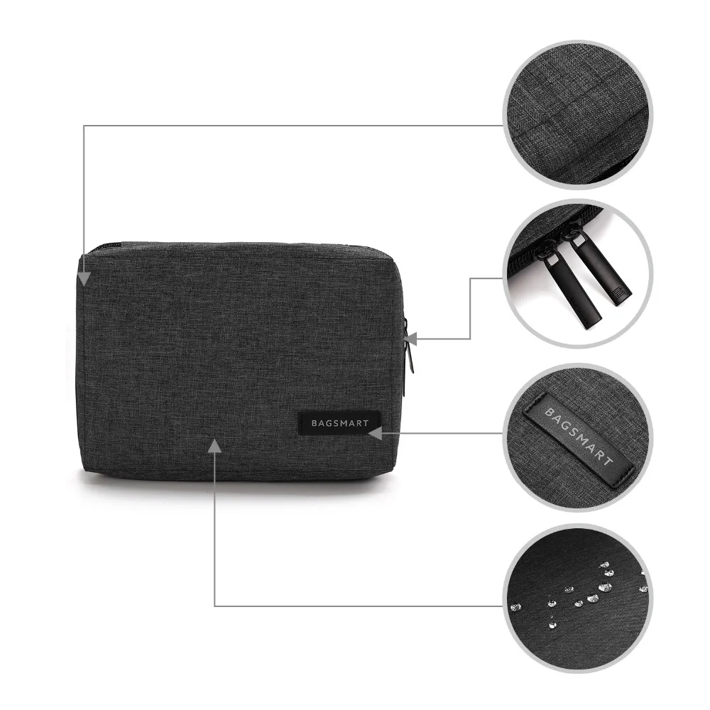 BAGSMART дорожная сумка для электроники Водонепроницаемый хранения Органайзер