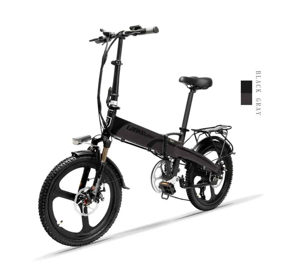 LANKELEISI G660 400 Вт Мотор 48В 10.4Ah литий Батарея 20-дюймовый резиновые шины складной электрический велосипед