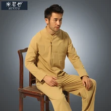 4 вида цветов традиционная вышивка с драконом китайская мужская униформа кунг-фу хлопок Тай чи костюм Винтаж Кнопка Размер M L XL XXL XXXL