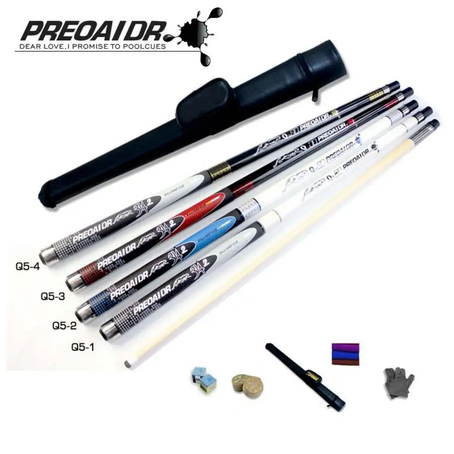 PREOAIDR PREOAIDR Billiard Pool Cues Stick Kit 11.5mm 13mm Tip 4 Colors