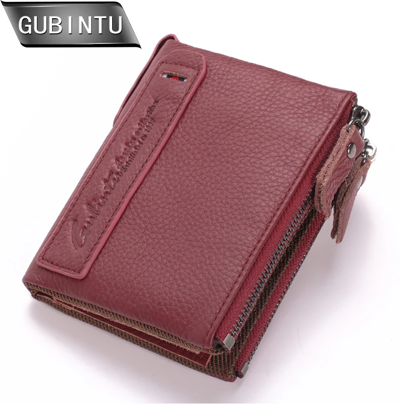 GUBINTU Fashion Genuien Leather Women Wallet Bifold Wallet ID Card Holder Coin Pockets With ...