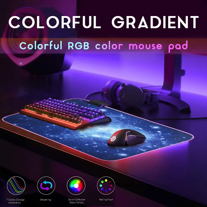 POP Mice Mat Cushion Starry Sky Mouse Mat Laptop Colorful RGB Mouse Pad