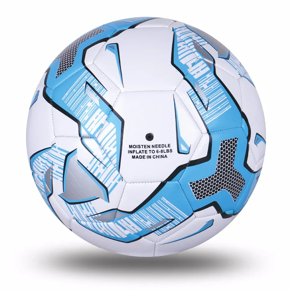 Официальный размер 5 Стандартный PU футбольный мяч обучение футбольные мячи крытый и открытый с подарком чистая игла синий зеленый