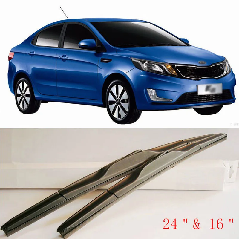 Aerodynamic Frameless Rubber Windshield Wipers Blades For U Hook Kia K2