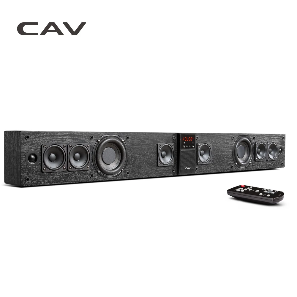 CAV BS30 Bluetooth Soundbar Column Dual Subwoofers Speaker Home Theater DTS Surround Sound System Hang Wall Built-in 3D Stereo