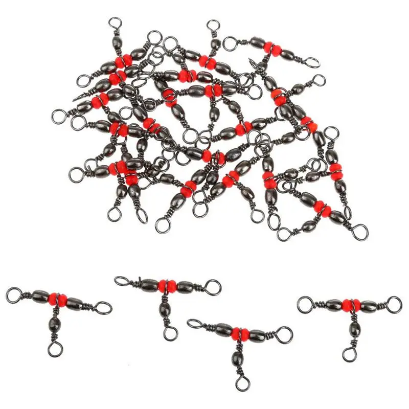 

25pcs 3-Way Stainless Steel Fishing Swivels Triple Tool