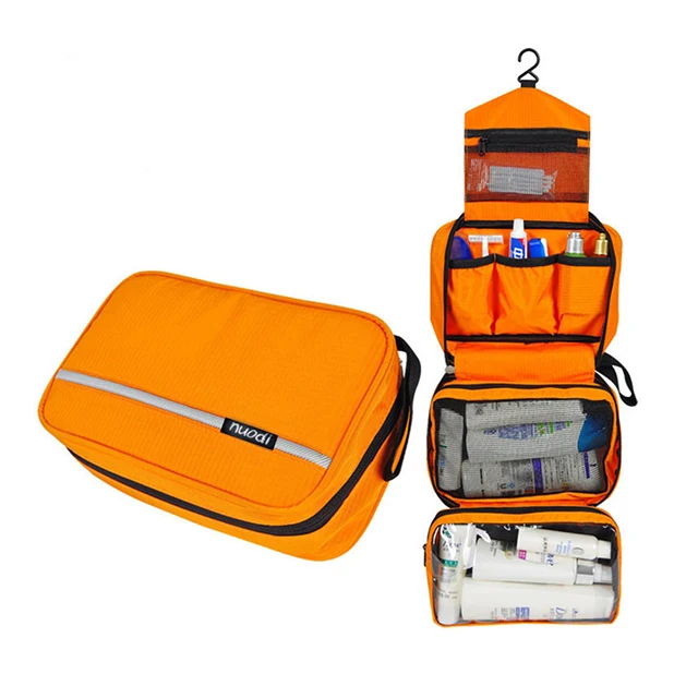 HMUNII, мужская сумка для туалетных принадлежностей, складная водонепроницаемая сумка, косметический комплект для путешествий для женщин, аксессуары для путешествий - Цвет: Оранжевый