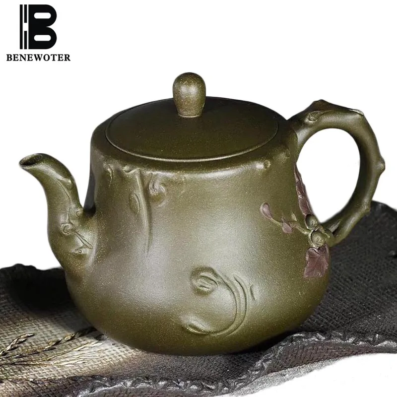 350cc Yixing Authentic Purple Clay Teapot Famous Handwork Min Guo Green