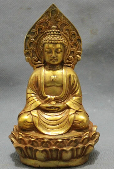 

006212 Tibet Collect Bronze Gilt Pray Bless Shakyamuni Sakyamuni Buddha Bowl Statue