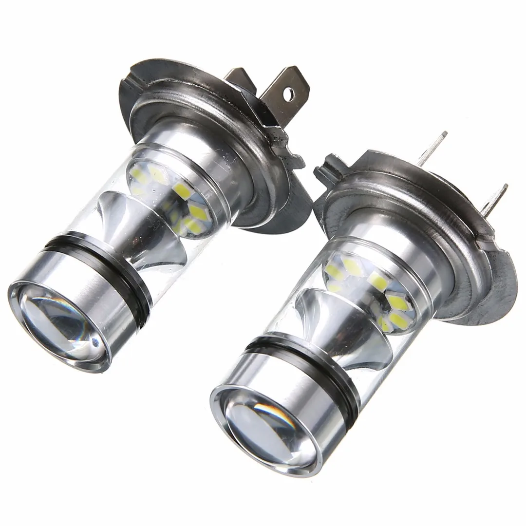 2Pcs H7 100W LED Car Headlight Bulb Super Bright White Fog Tail Driving