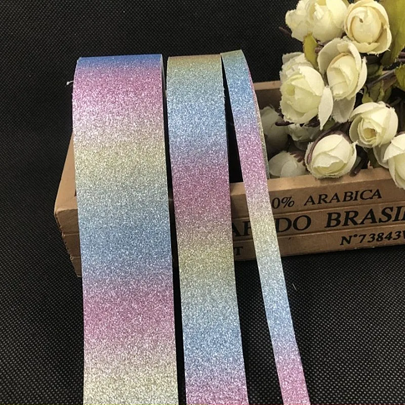 

Paillette Glitter Leather Fabrics Strip DIY Cord Leather Rainbow Ribbon Rope Band Jewelry Bracelet Necklace Cloth Accessories