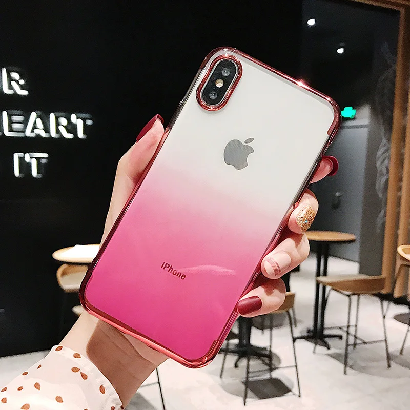 Роскошный мягкий силиконовый чехол для iPhone XS Max, XR, X, 10, iPone, 6 S, 6 S, 8, 7 Plus, 6 Plus, 6splus, 7 Plus, 8 Plus, градиентная задняя крышка для сотового телефона