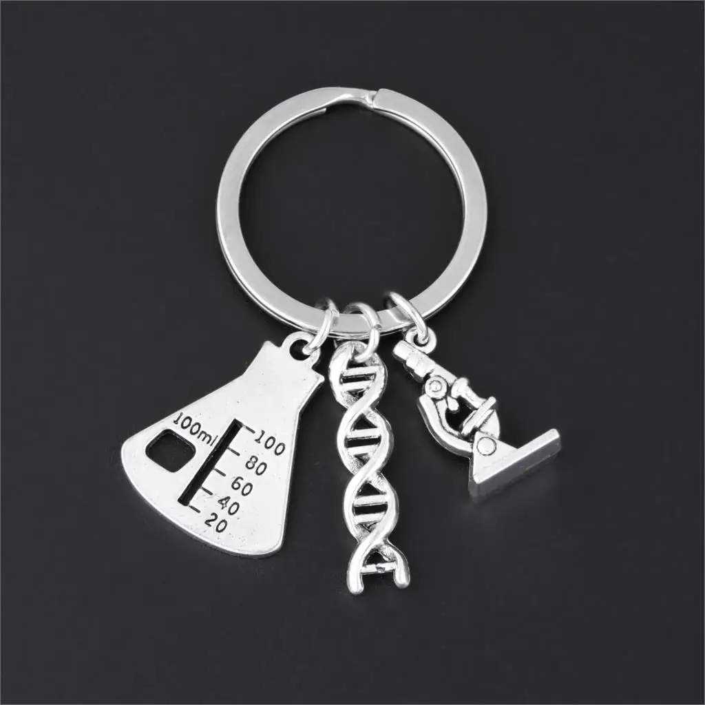 

1Pc Chemical Molecular DNA Microscope Keychain Microscope Experiment Equipment Keyring For Student Gift Jewelry Handcraft E2699