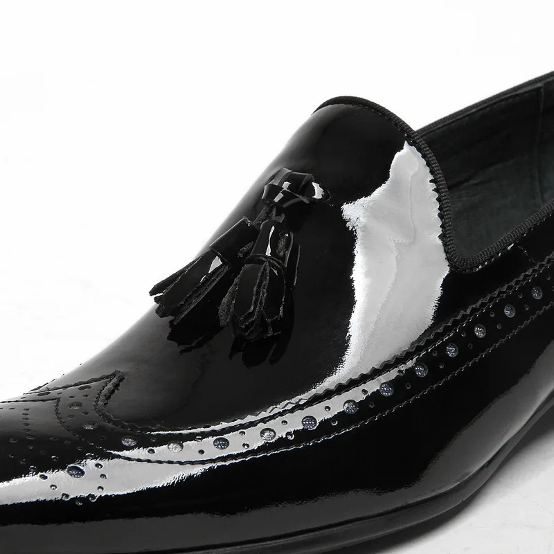 GRIMENTIN l Мужская модельная обувь с кисточками обувь для бизнеса из лакированной кожи