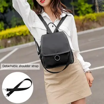 

Solid Color Flap Backpack Women PU Leather School Travel Casual Rucksack