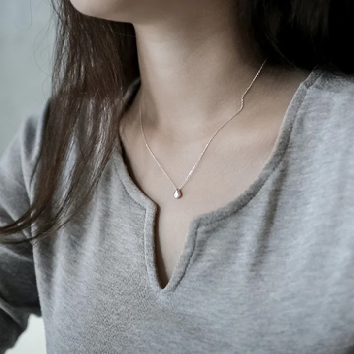 F. I. N. S минималистичное ювелирное изделие из стерлингового серебра S925 пробы ожерелье с кулоном в виде капли воды корейское модное женское ожерелье 925 Женские Подвески