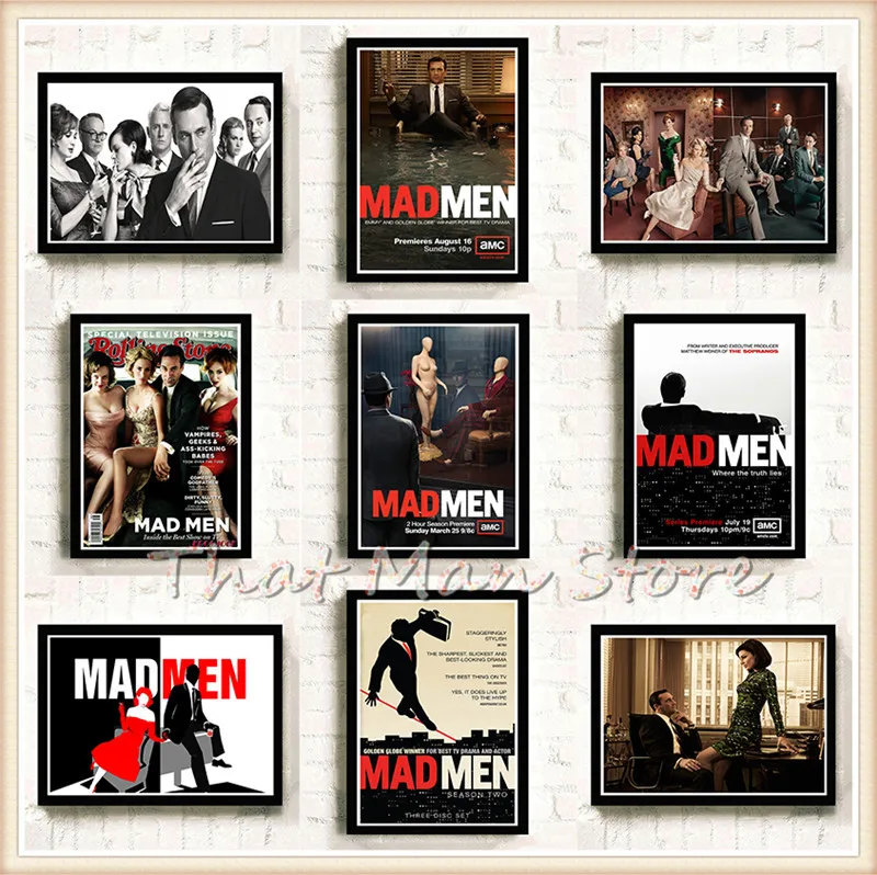 Классические настенные постеры Mad Men из белой крафтовой бумаги наклейки подарок