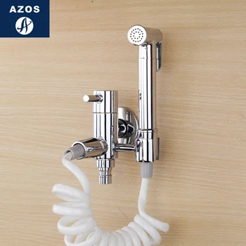 

Azos Bidet Faucet Pressurized Sprinkler Head Brass Chrome Cold Water Two Function Washing Machine Pet Bath Balcony Round PJPQ005