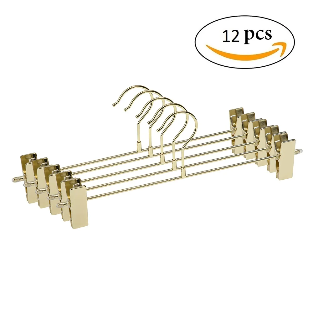 Jetdio Gold Metal Heavy Duty Pants Skirt Slack Hangers with Two