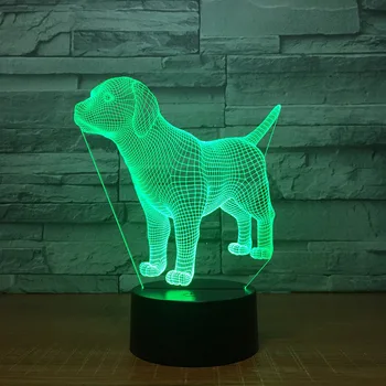 

3D Nightlight Children's Day Gift LED Pet Dog 7-color USB Table Lamp 1412