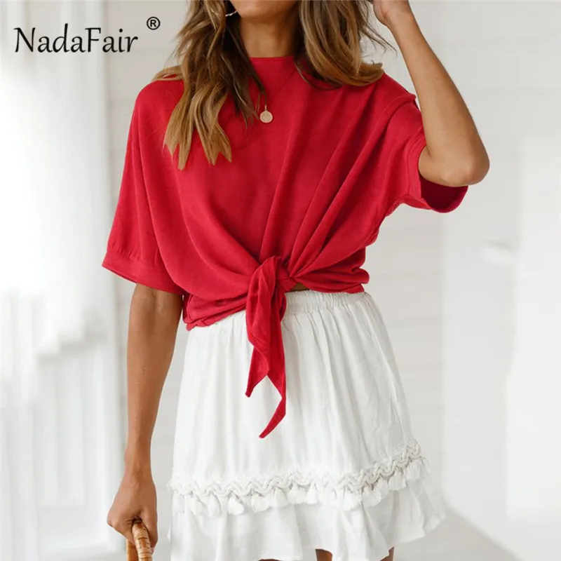 Nadafair قصيرة الأكمام عارضة تيشيرت صيفي الإناث الصلبة الأحمر الأسود الدانتيل يصل أعلى النساء 2019 الشارع الشهير ضمادة T قميص قمزة Nadafair قصيرة الأكمام عارضة تيشيرت صيفي الإناث الصلبة الأحمر الأسود الدانتيل يصل أعلى النساء 2019 الشارع الشهير ضمادة T قميص قمزة