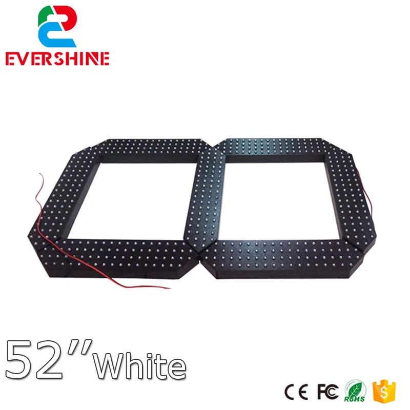 

52" White Color 7 Segment Outdoor Waterproof LED Digita Numbers Module Gas Station LED Price Sign