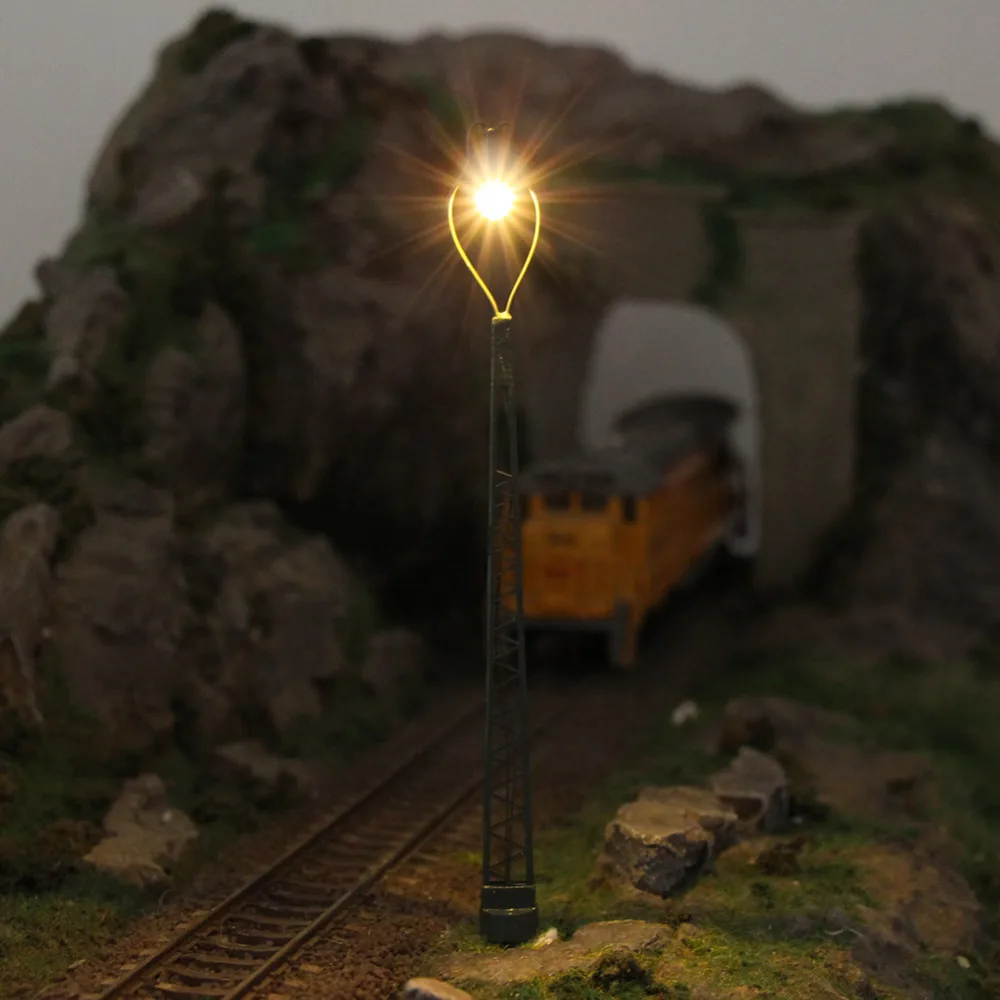 3pcs HO Scale Lamp Post 12.8cm 187 Street Lights Model Railway Train