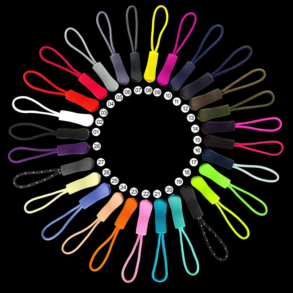 

10PCS Zipper Pulls Extension Nylon Cord Tag Replacement for Clothes Backpacks Traveling Case Handbag Purse Tag Tents Replacement