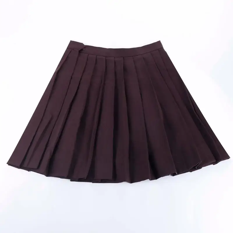 Новая японская школьная форма, костюм моряка, Топы+ юбка, темно-синий стиль, Jk, осенняя Студенческая Одежда для девочек, большие размеры, Lala Cheerleader - Цвет: brown Short skirt