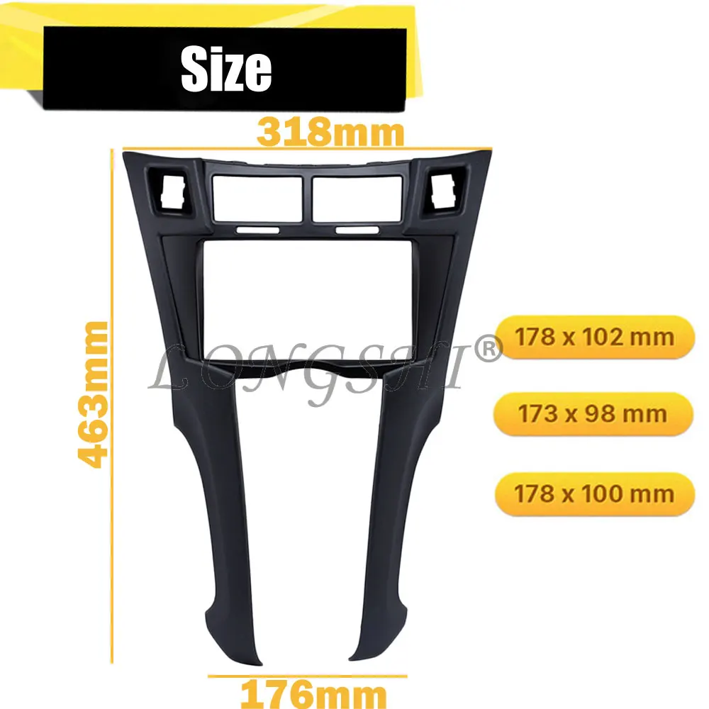 LONGSHI 2 Din стерео рамы отделка Kit приборной панели для 2005-2011 Toyota Yaris Vitz Platz dvd-плеер установка ободок 2din