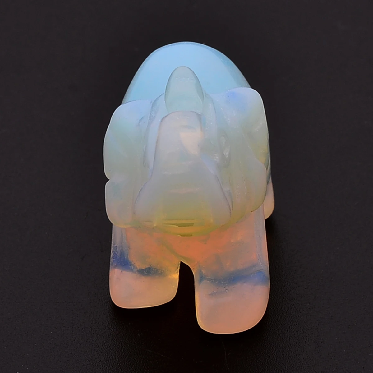 1pcs Mayitr Gem Stone Decoration Crafts Hand Carved Elephant Opal Home Decor Lucky Ornament Craft 15''