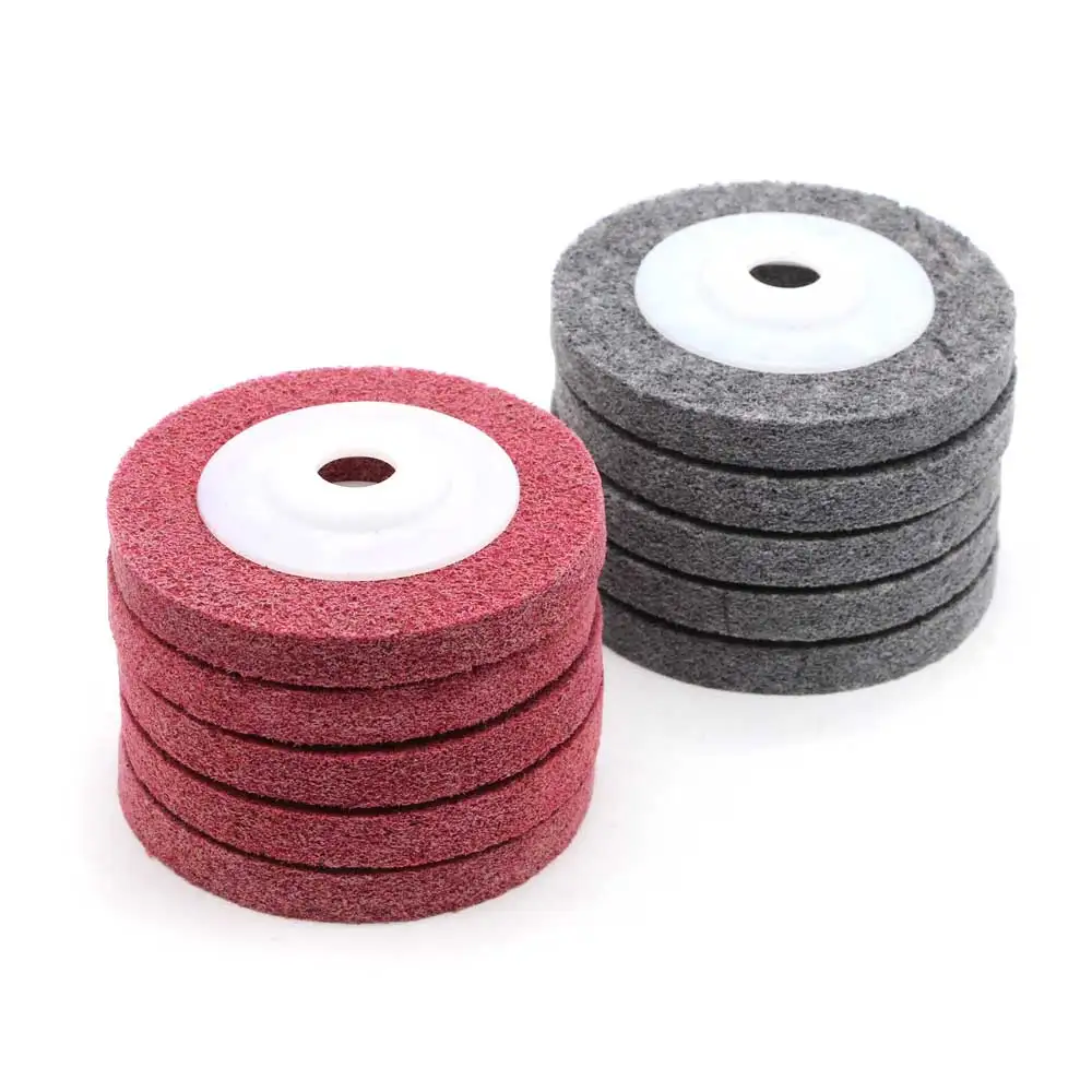 10pcs non woven polishing wheels black color diameter 100mm hole 16mm YL15019