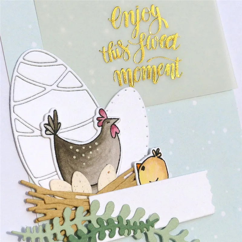 

YaMinSanNiO Easter Egg Background Metal Cutting Dies for Craft Dies Scrapbooking Card Making Album Embossing Paper Die Cut Decor