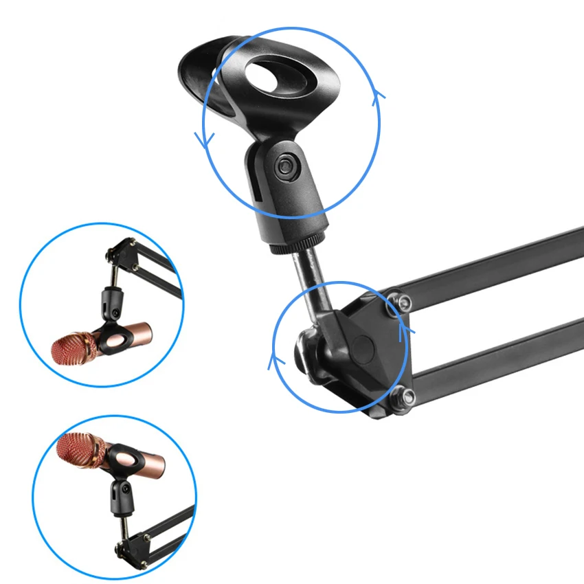 Foldable Metal Stands Mounts Holder for Microphones Tabletop Convenient Tripod Bracket with Clamp for Bloggers microphone stand