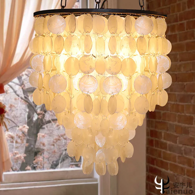 

nordic Sea shells pendant light meals for bedroom restaurant dining room stage lighting D41CM