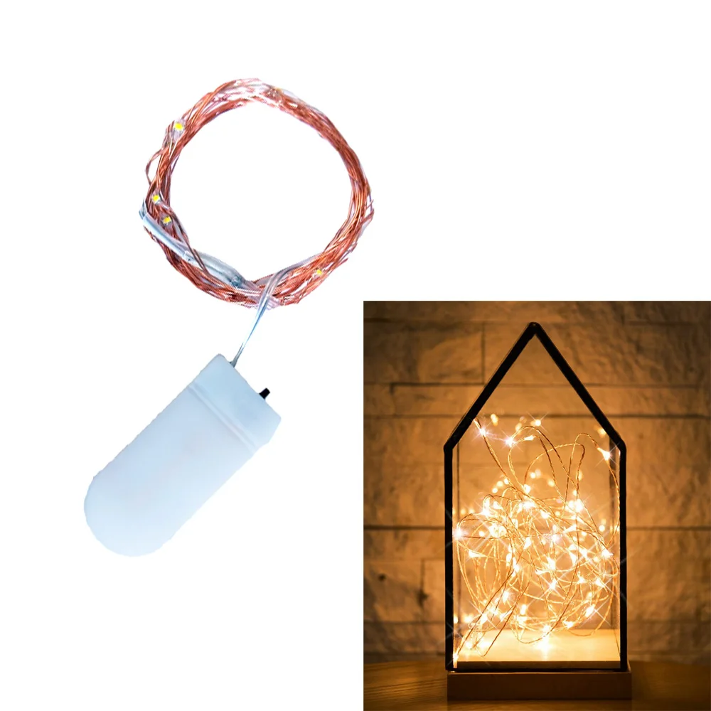 

Led String Lights 2M 20leds CR2032 Battery Operated Copper Wire Fairy Lights for Christmas Garland Decoration