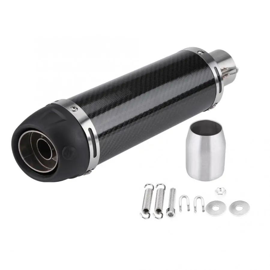 

51mm Universal Motorcycle Modified Real Bright Carbon Fiber Exhaust Muffler Pipe with DB Killer stainless steel exhaust tube