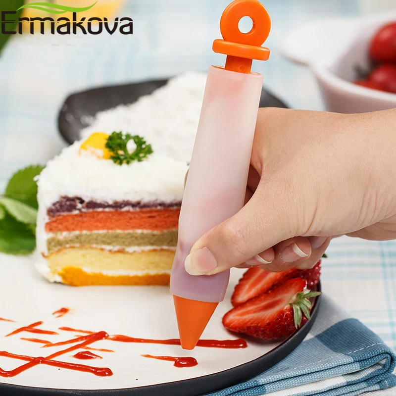 ERMAKOVA Silicone Icing Decorating Tool Cake Decorating Pen Food Writing Pen Cake Cookie Cream Pastry Chocolate Decorating Pen