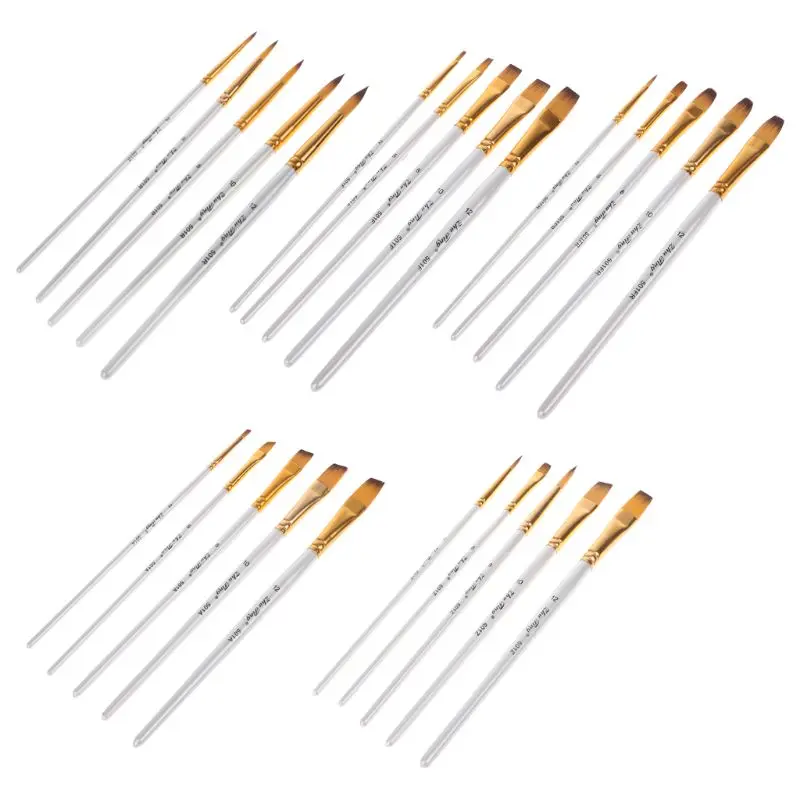 Beste 5 stks Professionele Schilderij Borstels Set Acryl Olie Aquarel Penseel Tekening Tool Art Schilderij Borstel Leveringen