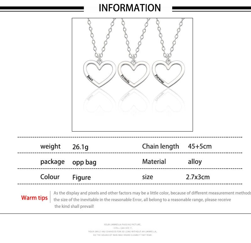Модное серебристое сердце Цепочки и ожерелья лучшие друзья навсегда Цепочки и ожерелья s для Для женщин выбитое сердечко ожерелья BFF ожерелье с подвеской BFF ювелирные изделия