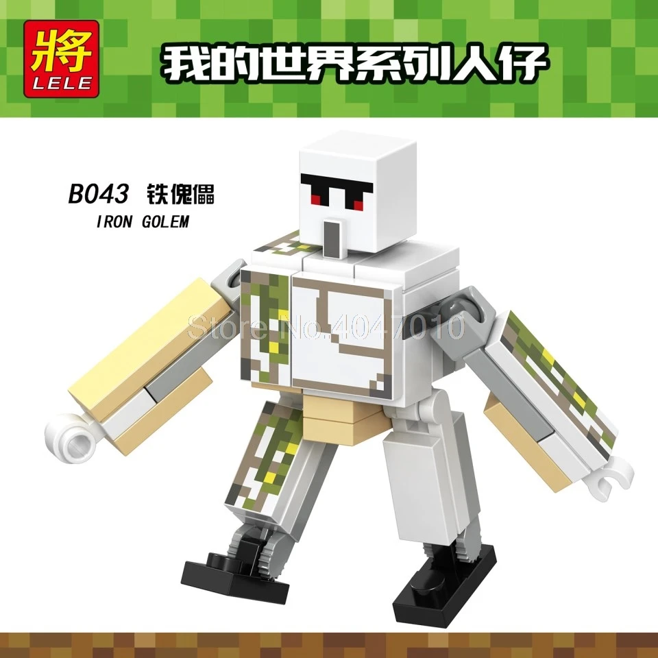 

B043 Legoing Minecraft Building Blocks Iron Golem DIY Model Toy For Children Compatible Minecraft Legoings Figures Birthday Gift